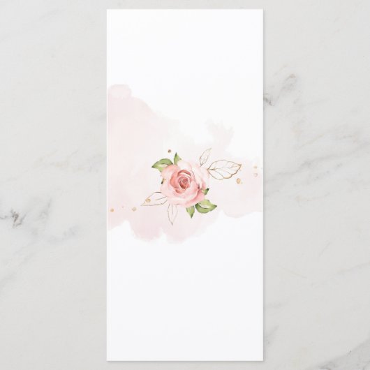 赤面フローラ金ゴールドフォイル結婚のメニューカード メニュー (裏面)