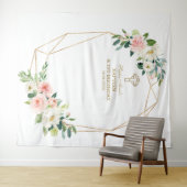 赤面フローラ金ゴールドフレーム1stバースデーバプティスドロップ タペストリー (インサイチュ(横))