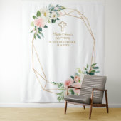 赤面フローラ金ゴールドフレーム1stバースデーバプティスドロップ タペストリー (インサイチュ)