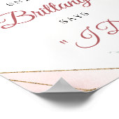 赤面フローラ金ゴールドフレームeucalyptusカウントダウン標識 ポスター (角)