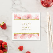 赤面フローラ金ゴールドフレ結婚ーム スタンダードカクテルナプキン (インサイチュ)