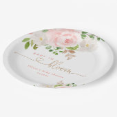 赤面フローラ金ゴールドベビー開花ベビーシャワー ペーパープレート (アングル)