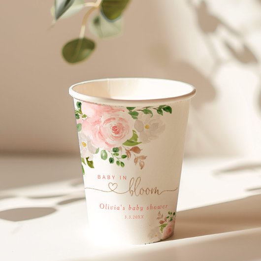 赤面フローラ金ゴールドベビー開花ベビーシャワー 紙コップ