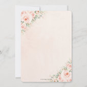 赤面フローラ金ゴールド婚約リングや輪ブライダルシャワー 招待状 (裏面)