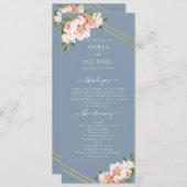 赤面フローラ金ゴールド幾何学的ほこり青結婚色 プログラム (正面/裏面)