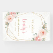 赤面フローラ金ゴールド幾何学的ブライダルシャワー背景 横断幕 (横)