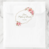 赤面フローラ金ゴールド結婚グリッターフレーム スクエアシール (バッグ)