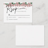 赤面フローラ食事選択RSVPカード エンクロージャーカード (正面/裏面)