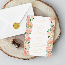 赤面フローラ2ブリデレズビアンカップルのシャワー 箔招待状