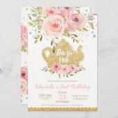 赤面フローラ2ndバースデーハイティーfor 2パーティー 招待状 (正面/裏面)