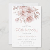 赤面フローラ90誕生日第90番お祝い 招待状 (正面)
