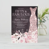 赤面フローラ&ドレスブルゴーニュ50thバースデーパーティー 招待状 (スタンド正面)