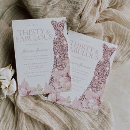 赤面フローラ&ドレス30th誕生日パーティー 招待状