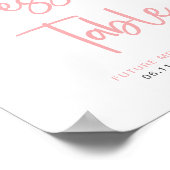 赤面フローラ |水彩ブライダルデザートサイン ポスター (角)