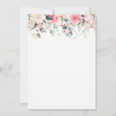 赤面フローラ |水彩リングや輪ブライダルシャワー 招待状 (裏面)