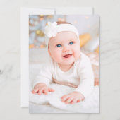 赤面フローラ&金ゴールドフレームフォトバプテスマ招待状 招待状 (裏面)