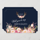 赤面フローラ〔雄ジカの〕枝角は私の花嫁になる 招待状 (正面/裏面)