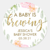 赤面フローラAベビーは赤ちゃんシャワーCを醸造している ラウンドシール (正面)