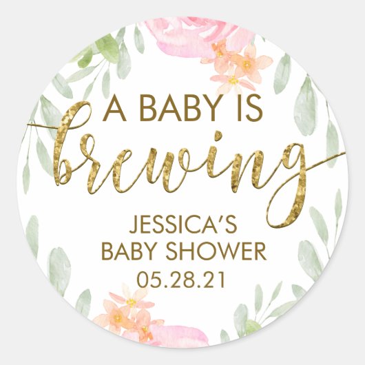 赤面フローラAベビーは赤ちゃんシャワーCを醸造している ラウンドシール (正面)