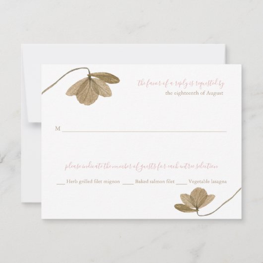 赤面フローラA6 RSVPカード (裏面)