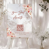 赤面フローラQRコードあなたの座席が待っているアクリルサイン アクリルサイン