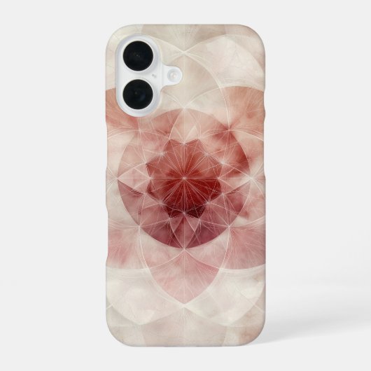 赤面フロー花びら iPhone 16ケース (裏面)