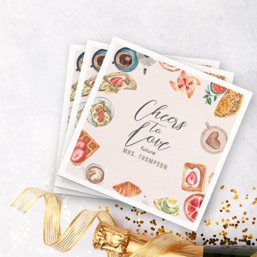 赤面ブライダルブルンチワッフルパンケーキ スタンダードカクテルナプキン