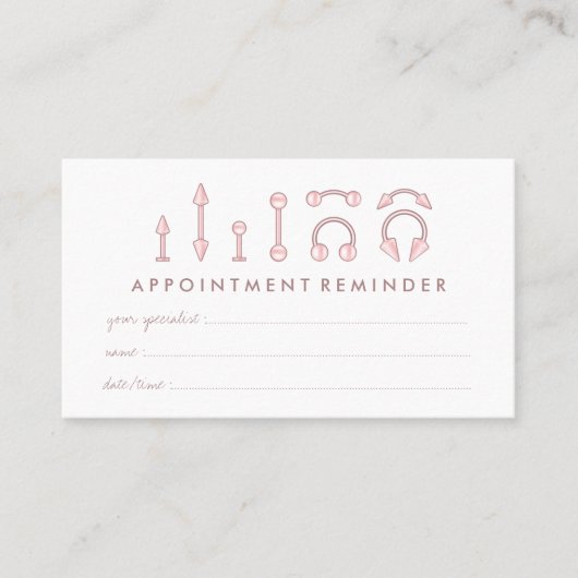 赤面ブラウンジュエリーアポイントメント体ピアシング 名刺 (正面)