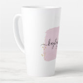 赤面ブラシストローク金ゴールドドット カフェラテマグ (左アングル)