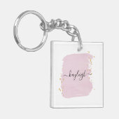 赤面ブラシストローク金ゴールドドット キーホルダー (正面左)