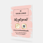 赤面ブラシストローク金ゴールドロゴがソーシャルを獲得 アクリルサイン (傾斜)