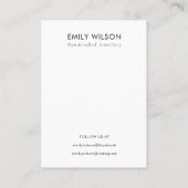 赤面ブラックグリッターアクアブルーイヤリングディスプレイ 名刺 (裏面)