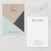 赤面ブラックグリッターアクアブルーイヤリングディスプレイ 名刺 (正面/裏面)