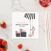 赤面ブラックシックブライダルシャワー スタンダードカクテルナプキン (インサイチュ)