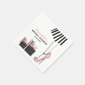 赤面ブラックシックブライダルシャワー スタンダードカクテルナプキン (角)