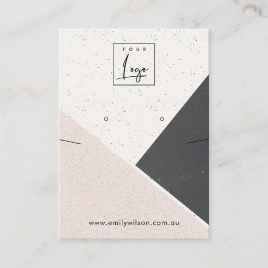 赤面ブラックセラミックネックレスイヤリングディスプレイロゴ 名刺 (正面)