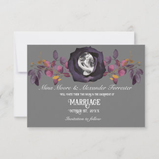 赤面ブラックバラ救写真Our Date 招待状