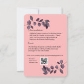 赤面ブラックバラ結婚ゴシック詳細 招待状 (裏面)