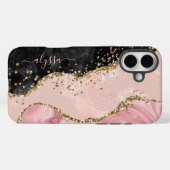 赤面ブラック金ゴールドグリッターエージェント名スクリプト Case-Mate iPhoneケース (裏面 (横))