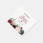 赤面ブルガンディブルーフローラシックブライダルシャワー スタンダードカクテルナプキン (角)