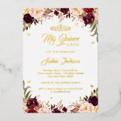 赤面ブルガンディミスカインズフローラキンセアニェラ 箔招待状 (正面)