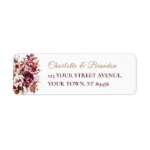 赤面ブルグンディモダンフローラ結婚ス差出人住所