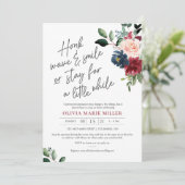 赤面ブルゴーニュとネイビードライブバイブライダルシャワー 招待状 (スタンド正面)