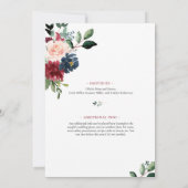 赤面ブルゴーニュとネイビードライブバイブライダルシャワー 招待状 (裏面)