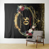 赤面ブルゴーニュと海軍のフローラ誕生日背景 タペストリー (インサイチュ(横))