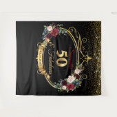 赤面ブルゴーニュと海軍のフローラ誕生日背景 タペストリー (正面(横))