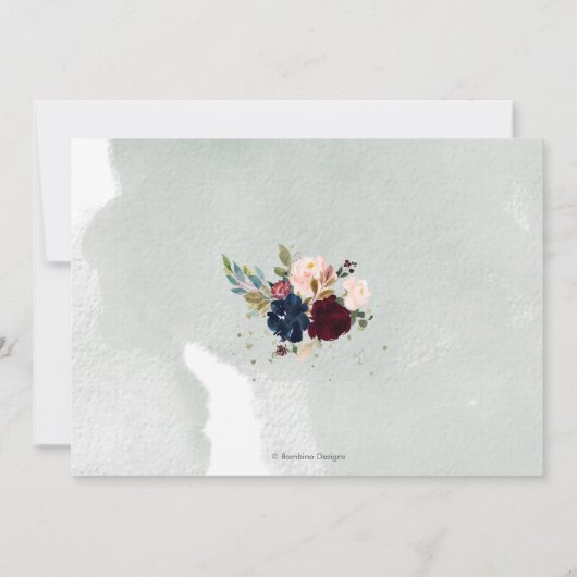 赤面ブルゴーニュネービーリハーサルディナー招待状 招待状 (裏面)