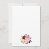 赤面ブルゴーニュフラワーズベビーシャワー招待状 招待状 (裏面)