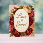 赤面ブルゴーニュフローラウォーター結婚カラー アクリルサイン (ニュートラル)