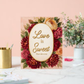 赤面ブルゴーニュフローラウォーター結婚カラー アクリルサイン (ウェディング)